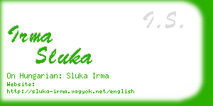irma sluka business card